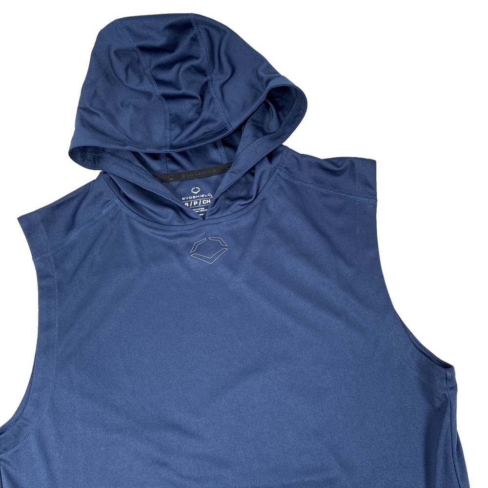 Mens Evoshield Baseball Sleeveless Hoodie Size Small Navy Workout Athletic